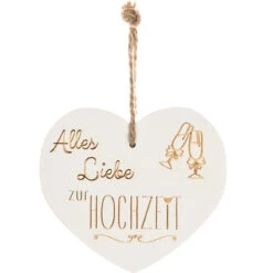 Vintage-Herz Aus Holz "Alles Liebe Zur Hochzeit" 21087