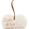 Kleines Vintage-Herz Aus Holz "Liebe Und Tue Was Du Willst" 24003