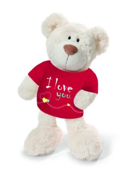 Nici 37756.1 Classic Bear Creme Mit Rotem T-Shirt "I Love You" 35cm Plüsch Schlenker -Spielzeug Angebote 37756 1 1