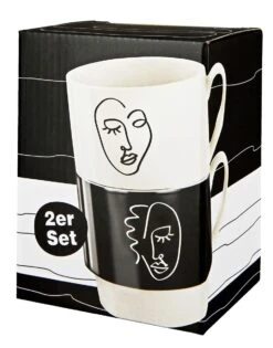 Gilde 44151 Stapeltasse 2teilig "Visione" Schwarz / Weiß Porzellan Geschenkset -Spielzeug Angebote 44151 2 9