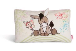 Nici 48576 Kissen Esel Und Schmetterling Mit 3D-Element Plüsch Hello Spring