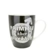 Gilde 46804 Porzellan-Tasse "PRIMITIV Aber Glücklich" Schwarz Ca 360ml Porzellan