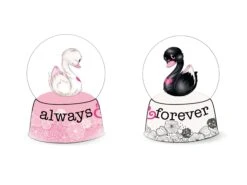 Nici 48282 + 48283 Schüttelkugel Schneekugel SET 2 Schwäne 6,5cm Love Classics