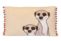 Nici 48747 Kissen Erdmännchen Meerkat Ethno Style 43x25cm Plüsch GREEN