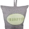 Gilde 50778 Türstopper "Willkommen" Sack Aus Stoff Ca 20cm Grau