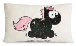 Nici 41428 Kissen Schwarzes Einhorn Carbon Flash Rechteckig 43x25cm Plüsch -Spielzeug Angebote 57hFP5PNF43xtr6