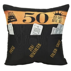 Hergo Sofahelden Kissen Mit Taschen 43x43cm - 50. Geburtstag 8776